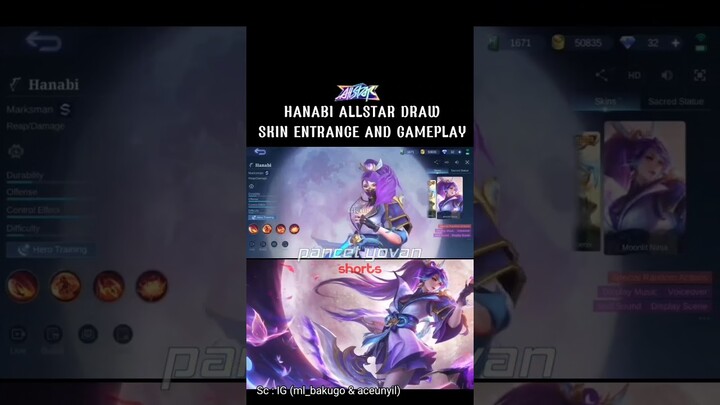 Upcoming skin Allstar Hanabi Moonlit Ninja