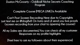 Duston McGroarty Course Oddball Niche Secrets Coaching Program download