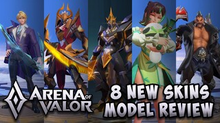 8 NEW SKIN MODELS (YORN, NAKROTH, ZANIS, ROURKE & MORE)| Arena of Valor | AoV | RoV | LiênQuânMobile