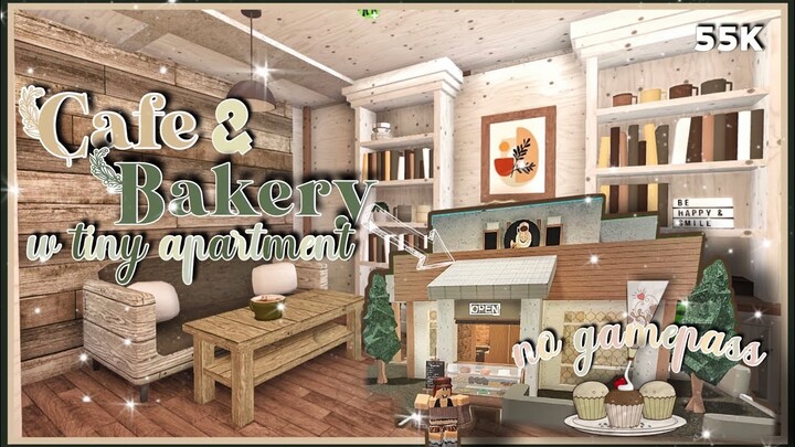 Bloxburg Cafe and Bakery with Tiny Apartment - No gamepass Speedbuild