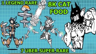 8000 CAT FOOD MỞ RA 1 LEGEND RARE VÀ 7 UBER SUPER RARE - The Battle Cats - TOP GAME THÀNH EJ
