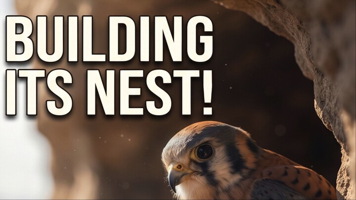 American Kestrel Builds a Nest Inside a Rocky Cliff | Amazing Bird Nesting Documentary