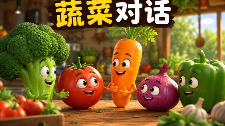 title :当土豆遇上胡萝卜，这个家庭的生活太搞笑了！😂 AI动画短片