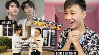 Minsung being boyfriends for 5 minutes gay / Stray kids | REACTION