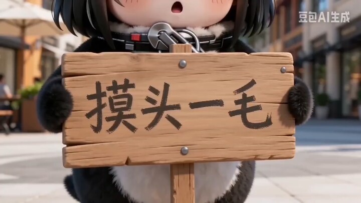 Little penguin head pat