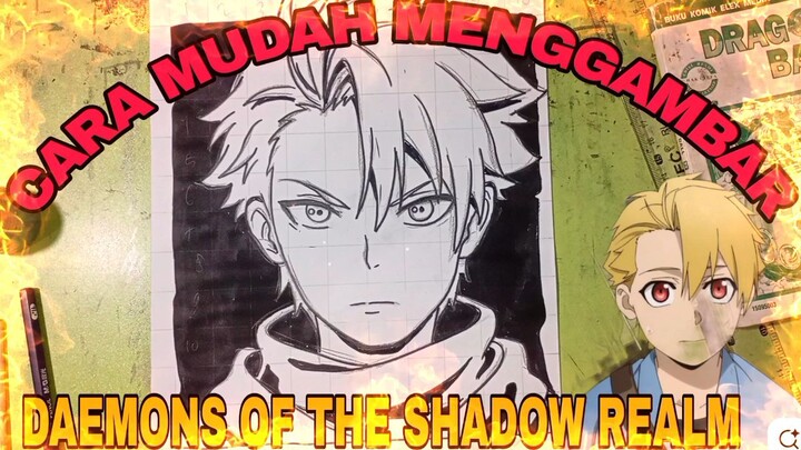 cara mudah menggambar anime Daemons of the shadow realm
