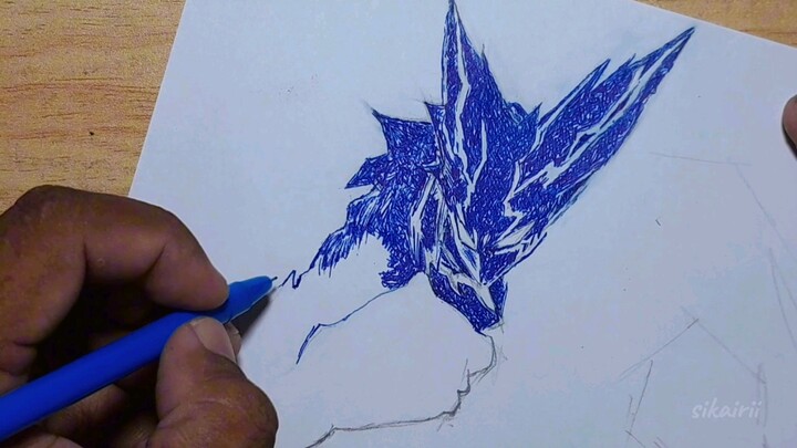 Drawing Garou step by step