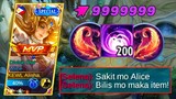 ALICE FAST STACKS & ITEM IN THIS ROTATION│ TOTALLY DESTROYED ENEMIES 1V5(PLS TRY)-MLBB