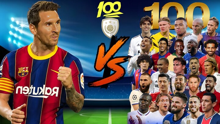 Messi vs 100 LEGENDS 🤯🔥 (Ronaldo,Ramos,Pele,Maradona,Dybala,Ronaldinho...)