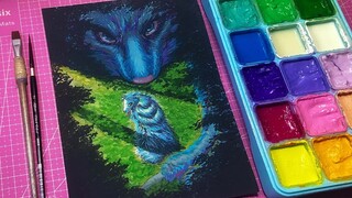 In Memory of my Good Boy Kiba | Gouache Panting | Art Addicts Alliance March 2022 collab