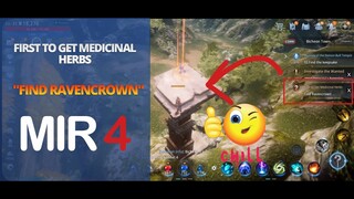 MIR 4 Quest: First To Get Medicinal Herbs "FIND RAVENCROWN" | MMORPG Guide