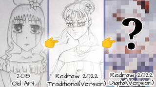 ✨REDRAWING OLD ART✨ 2018 VS 2022🙀🌞 ART🎨🖌️