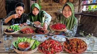 Asli NIKMATNYA Juara, Krecek Kulit TANGKIL Teri JENGKI, Tempe Orek Bumbu Kecap, Lalap Shampo, Sambel