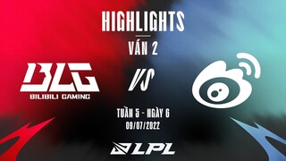 WBG vs BLG | Highlights - Game 2 | Tuần 5 Ngày 6 | LPL Mùa Hè 2022