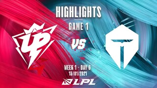 [Highlights] UP vs. TES - Game 1 | Tuần 1 Ngày 6 | LPL Mùa Xuân 2022