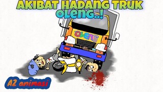 Akibat Hadang Mobil Truk Oleng | Kartun Animasi Lucu