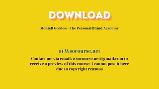 (WSOCOURSE.NET) Montell Gordon – The Personal Brand Academy