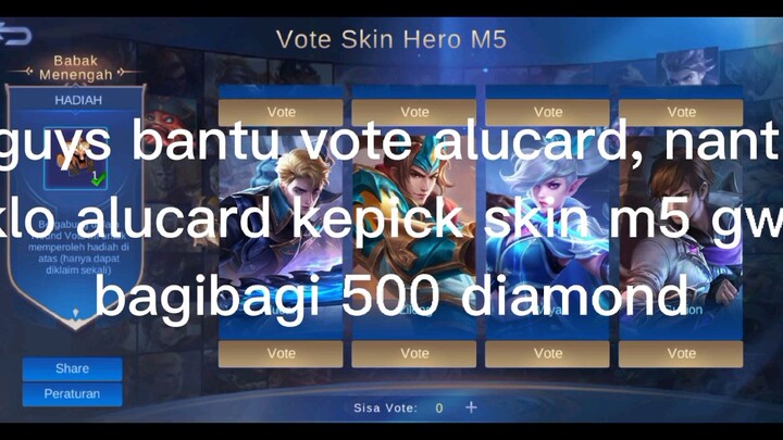 vote alu klo kepick gw bgi² 500 dm