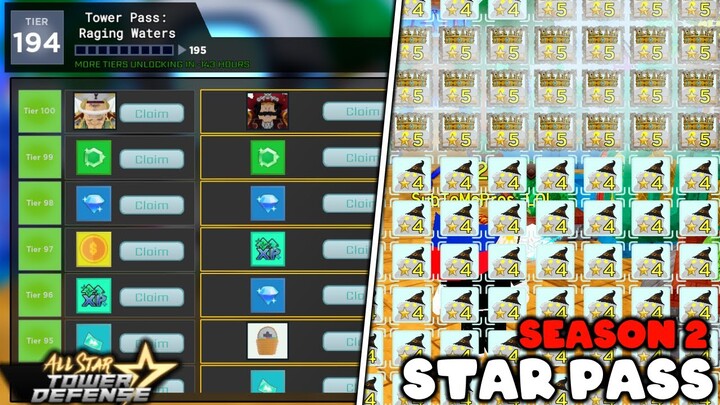 [NEW!] Fastest Way To Level UP Tiers in STAR PASS season 2 | All Star Tower Defense ROBLOX