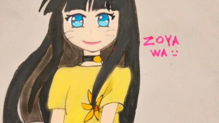 Tutor Menggambar Anime mudah nama karakter nya Himawari Uzumaki versi Time Skip