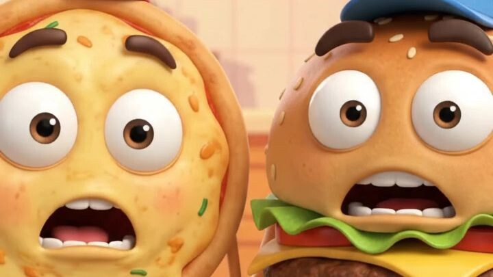 लेकिन फैसला करेगा 👽 Zinku!#PizzaVsBurger #3DCartoon #Comedy #FunnyVideo #AICartoon #Shorts #Reels #