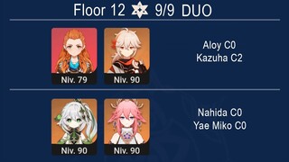 Spiral Abyss 3.2 Duo Nahida C0 & Yae Miko C0 / Aloy C0 & Kazuha C2 I Floor 12 Genshin Impact