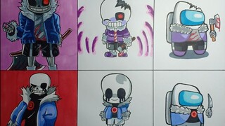 Drawing Horror Sans Vs Killer Sans According To The Different Vẽ Sans PART 7