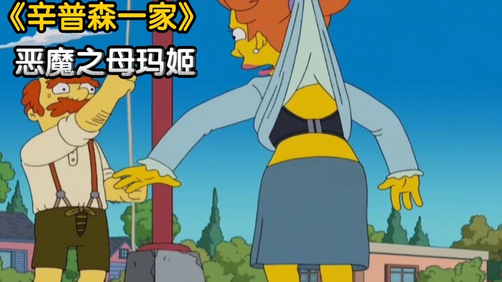 辛普森一家:女校长的衣服都被玛姬钩了起来，玛姬初中时期比恶魔之子巴特还调皮!