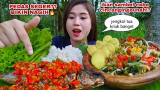 NIKMAT PISAN MAKAN IKAN SAMBEL CABE CINCANG TUMIS TOGE LALAPAN MENTAH JENGKOL MENTAH KECIPIR SELADA