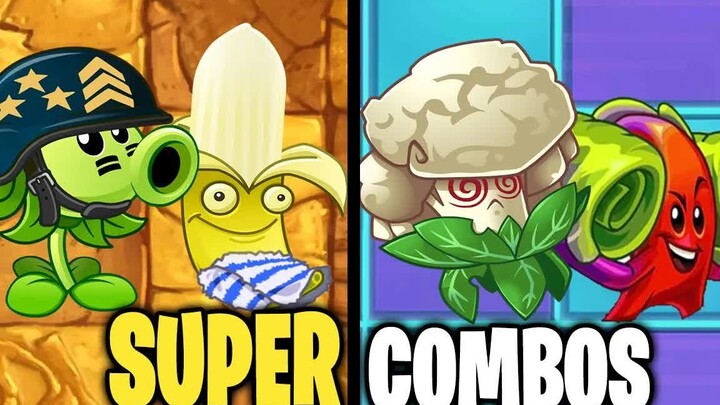 PvZ 2: Four Types of Super Plant Teams – Big Brother & Banana Rocket Launcher vs. Zombie Team