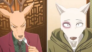 Animal Rhapsody: Legoshi and Luyi meet at the black market, Legoshi excitedly wags his tail