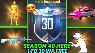 PUBG MOBILE LITE SEASON 40 WINNER PASS IS HERE- 1 TO 30 WP FREE REWARDS 🔥