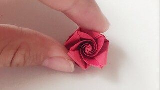 【折纸】超简单的手工纸玫瑰花教程