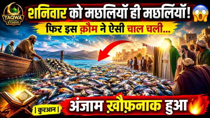 शनिवार को मछलियाँ ही मछलियाँ! 😱 फिर इस क़ौम ने ऐसी चाल चली… अंजाम ख़ौफ़नाक हुआ | क़ुरआन #shorts