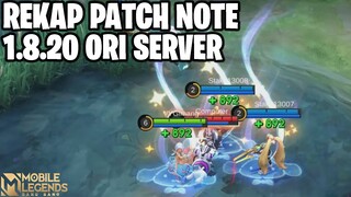 REKAP PATCH NOTE 1.8.20 ORIGINAL SERVER - META SUPPORT MAGIC DAMAGE SUDAH HADIR - MOBILE LEGENDS