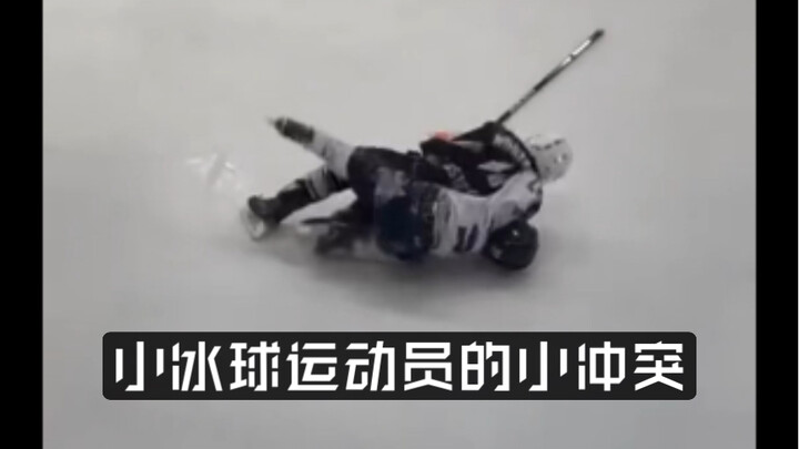 A Little Clash Between Young Ice Hockey Players