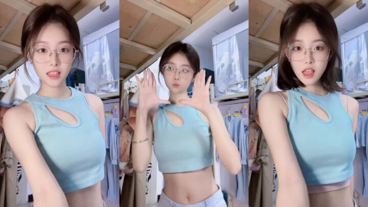 I said I like this light blue top of the girl, do you believe it? The girl is really cute!