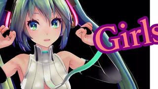 MMD Girls Hatsune Miku ใกล้กับ Hatsune Miku