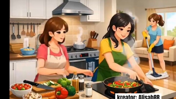 story telling hari weekend bersama ibu dan adik