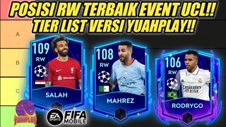 INI DIA POSISI RW TERBAIK EVENT UCL! ! TIER LIST RW EVENT UCL PALING GG FIFA MOBILE VERSI YUAHPLAY!!