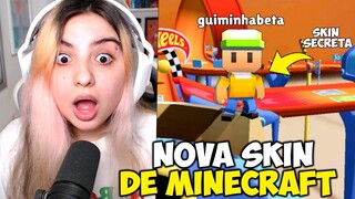 JOGUEI com NOVA SKIN SECRETA de MINECRAFT na NOVA ATUALIZAÇÃO do STUMBLE GUYS!! MELHOR SKIN...