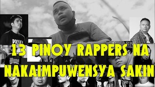 13 PINOY RAPPERS na INFLUENCES ko sa PagraRAP - Numerhus