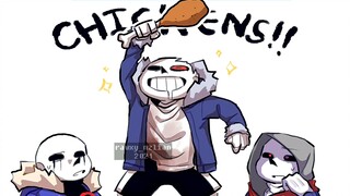 【undertale漫配/邪骨团的沙雕日常】Chickens万岁！