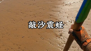 Mengetuk pantai untuk mengguncang lubang kerang raja dan menangkap kerang raja secara membabi buta