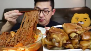 Ăn mì và lẩu mì tương đen cùng sườn kim chi MUKBANG #asmr #mukbang