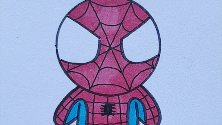 Draw Spider-Man with a bottle cap and the letter H. You'll definitely learn how to draw one at a gla