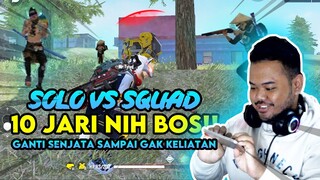 KEKUATAN 10 J4RI SOLO VS SQUAD, GANTI SENJATA GAK KELIATAN!! | FREE FIRE INDONESIA