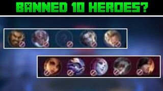 BANNED 10 HEROES IN RANKED GAME?! | MLBB