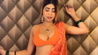 Hot desi bhabhi in saree showing her big