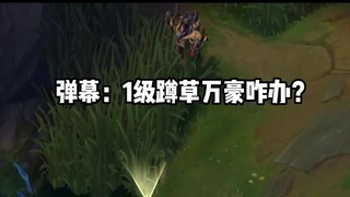 弹幕：1级蹲草万豪咋办？